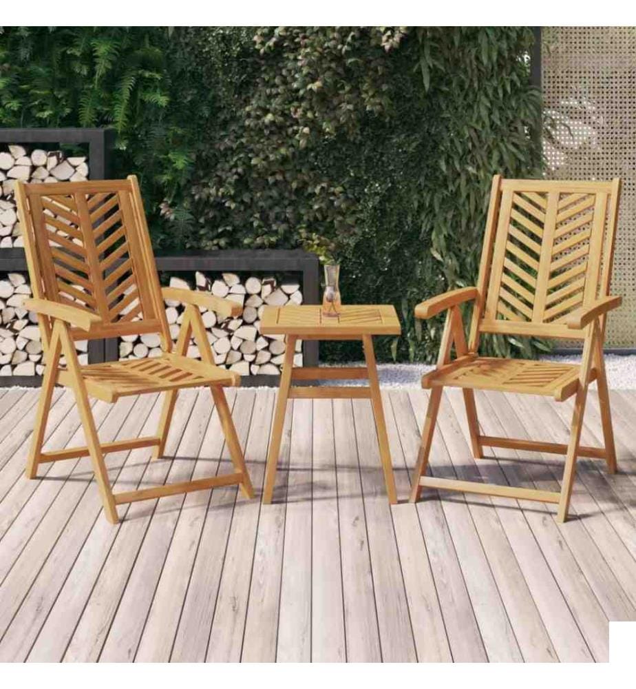 Chaises de jardin inclinables 2 pcs bois massif d'acacia