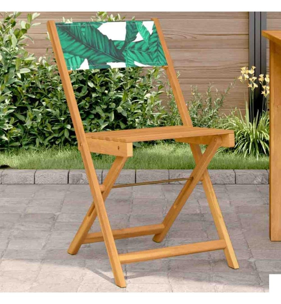 Chaises de bistrot lot de 2 motif de feuilles acacia et tissu