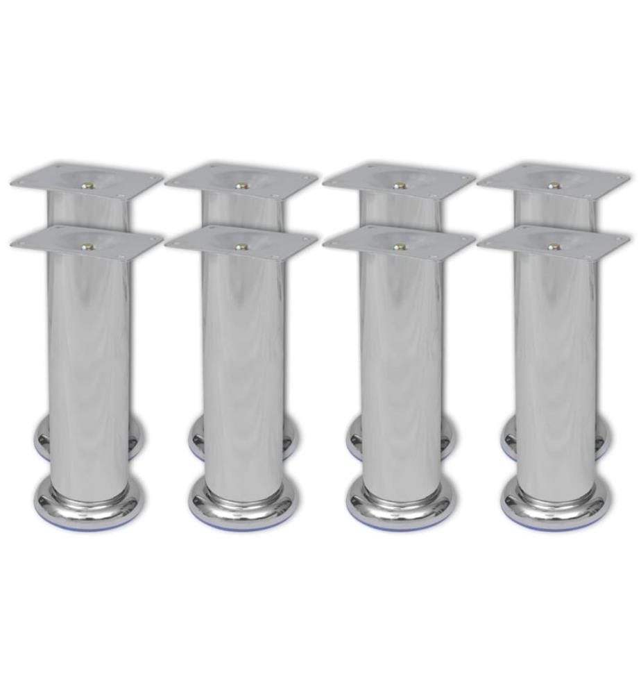 Pieds ronds de canapé 8 pcs Chrome 180 mm