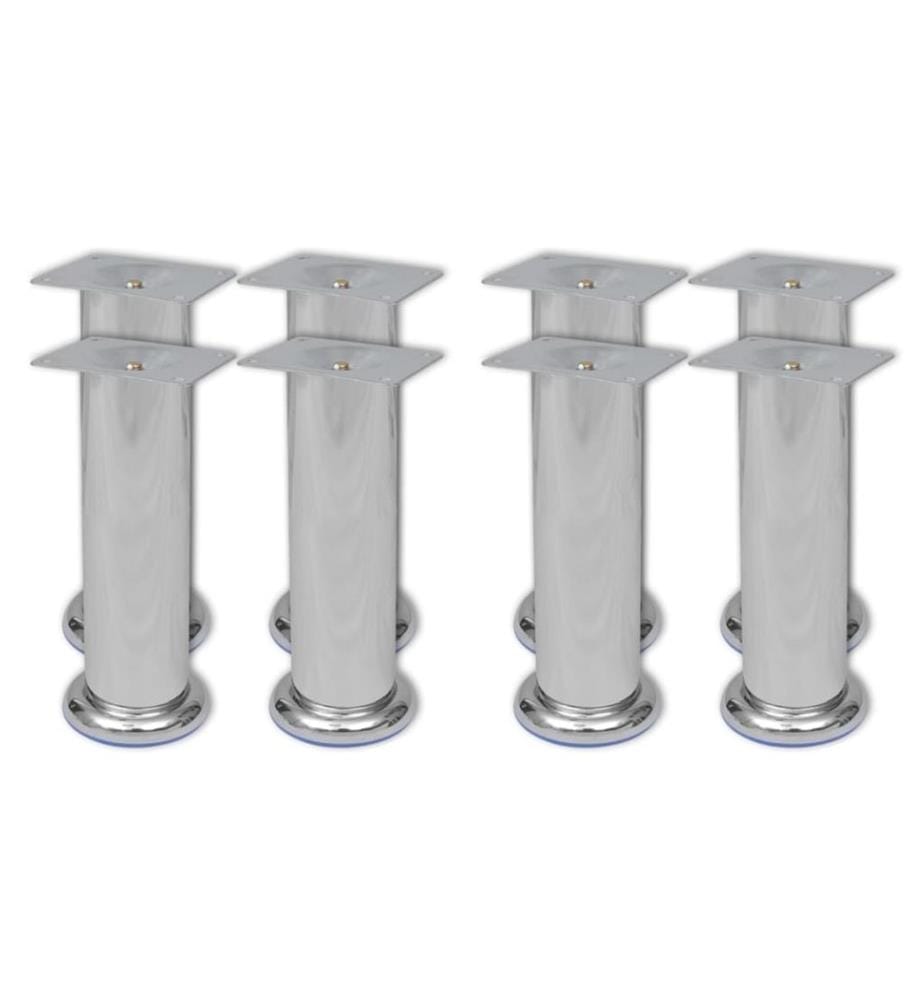 Pieds ronds de canapé 8 pcs Chrome 180 mm