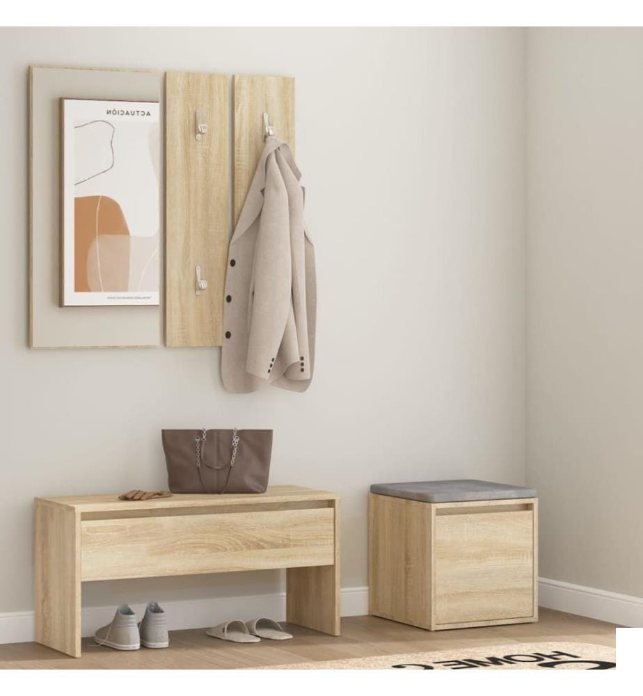 Ensemble de meubles de couloir Chêne sonoma Bois d'ingénierie