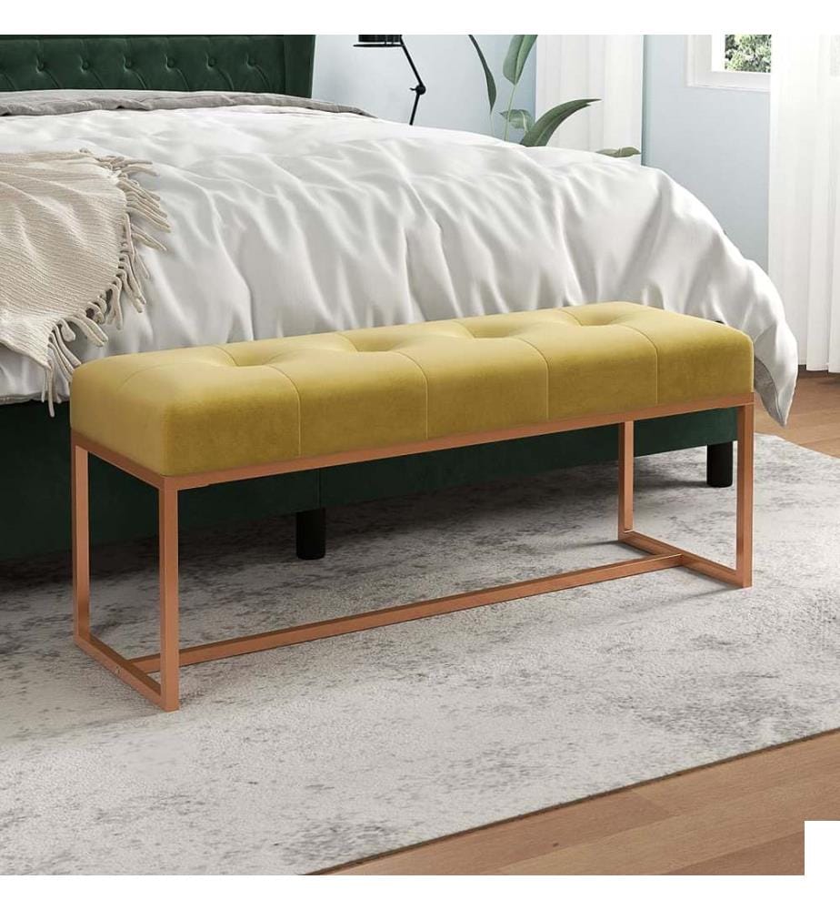 Banc Jaune moutarde 110x36x45 cm Velours