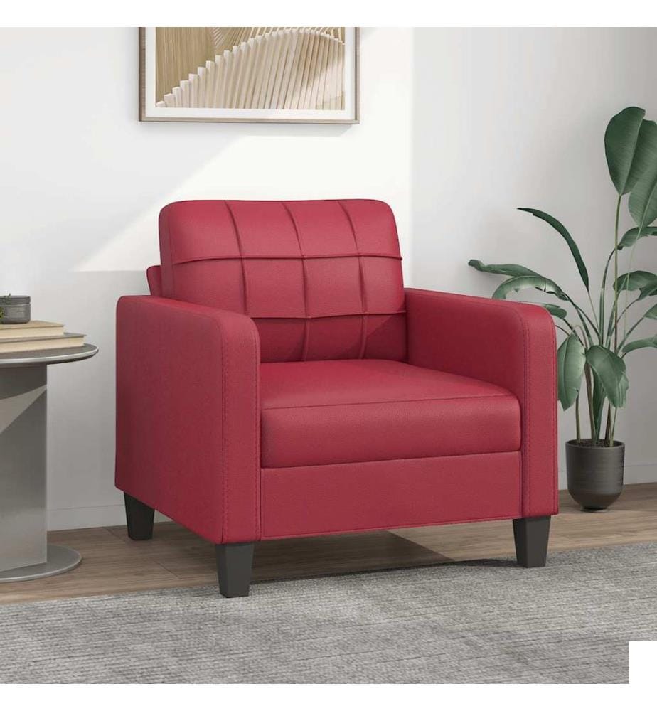 Fauteuil Rouge bordeaux 60 cm Similicuir