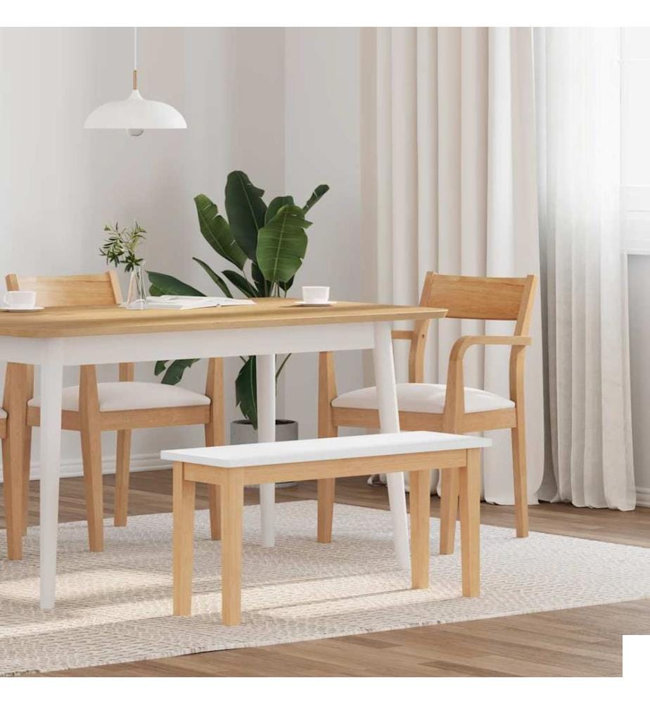 Banc 90 cm bois massif caoutchouc