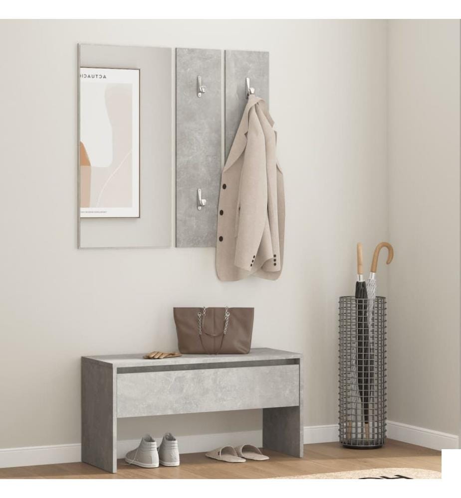 Ensemble de meubles de couloir Gris béton Bois d'ingénierie
