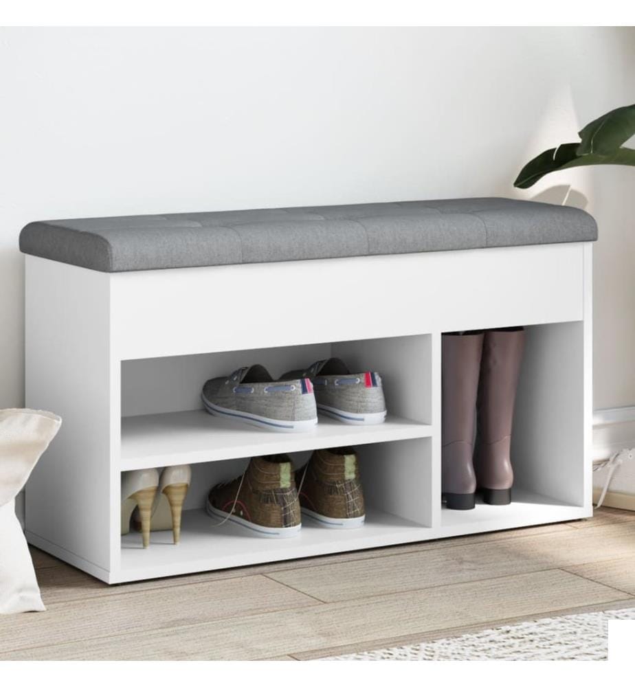 Banc à chaussures Blanc 82x32x45,5 cm Bois d'ingénierie