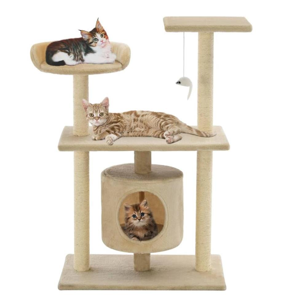 Arbre à chat avec griffoirs en sisal 95 cm Beige