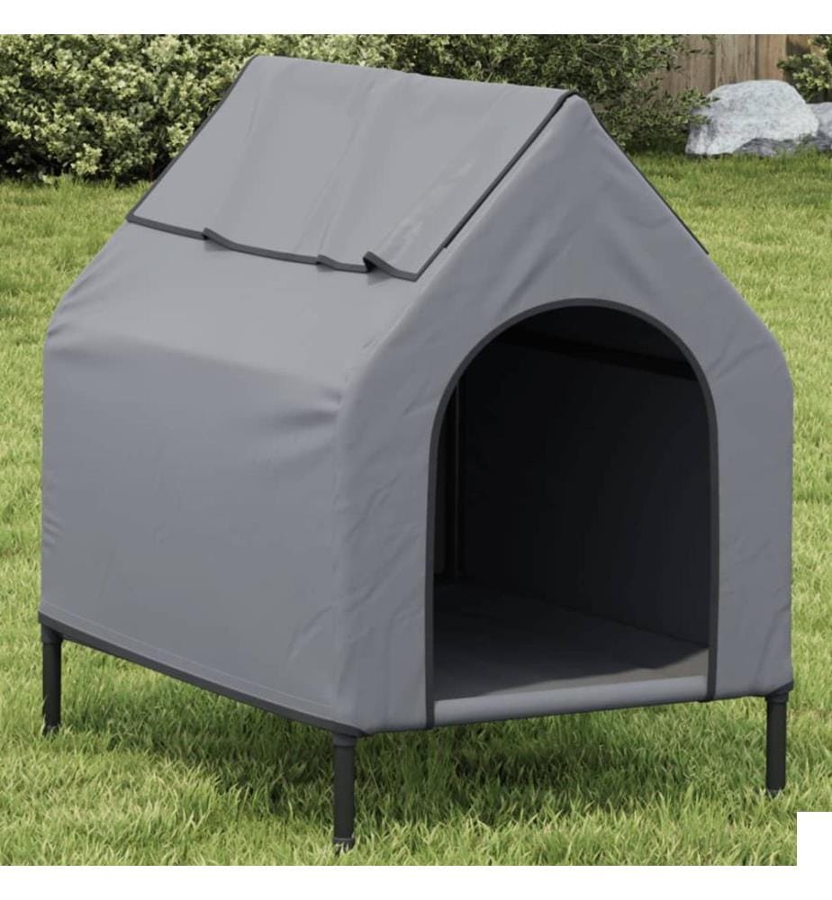 Niche pour chien gris clair tissu oxford et acier