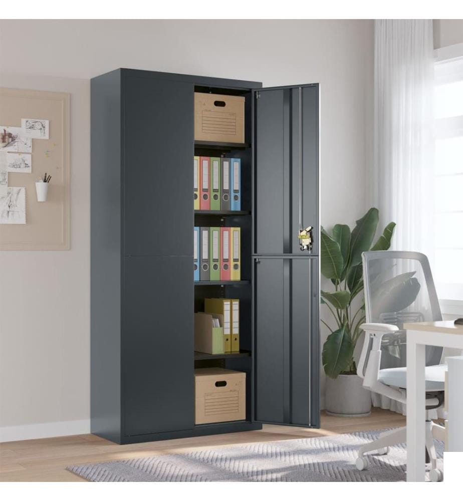 Classeur anthracite 90x40x200 cm Acier