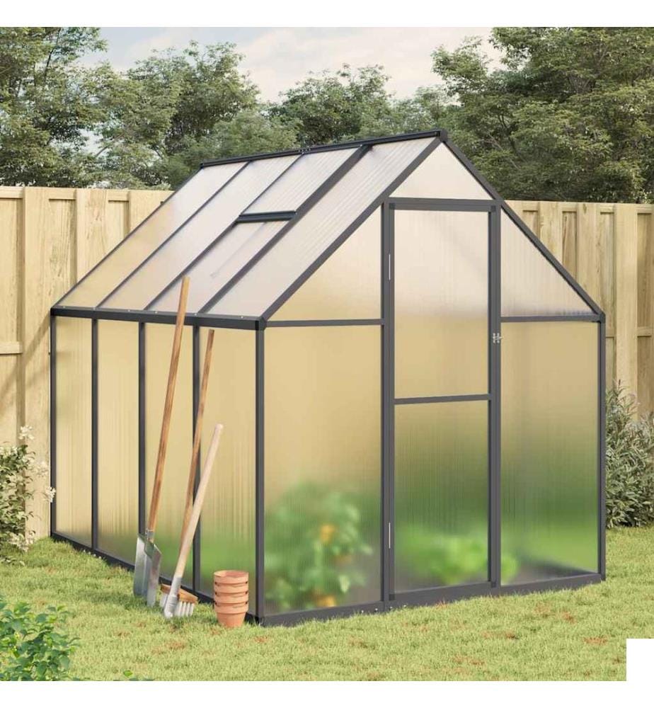 Serre avec cadre de base anthracite 224x169x195 cm aluminium