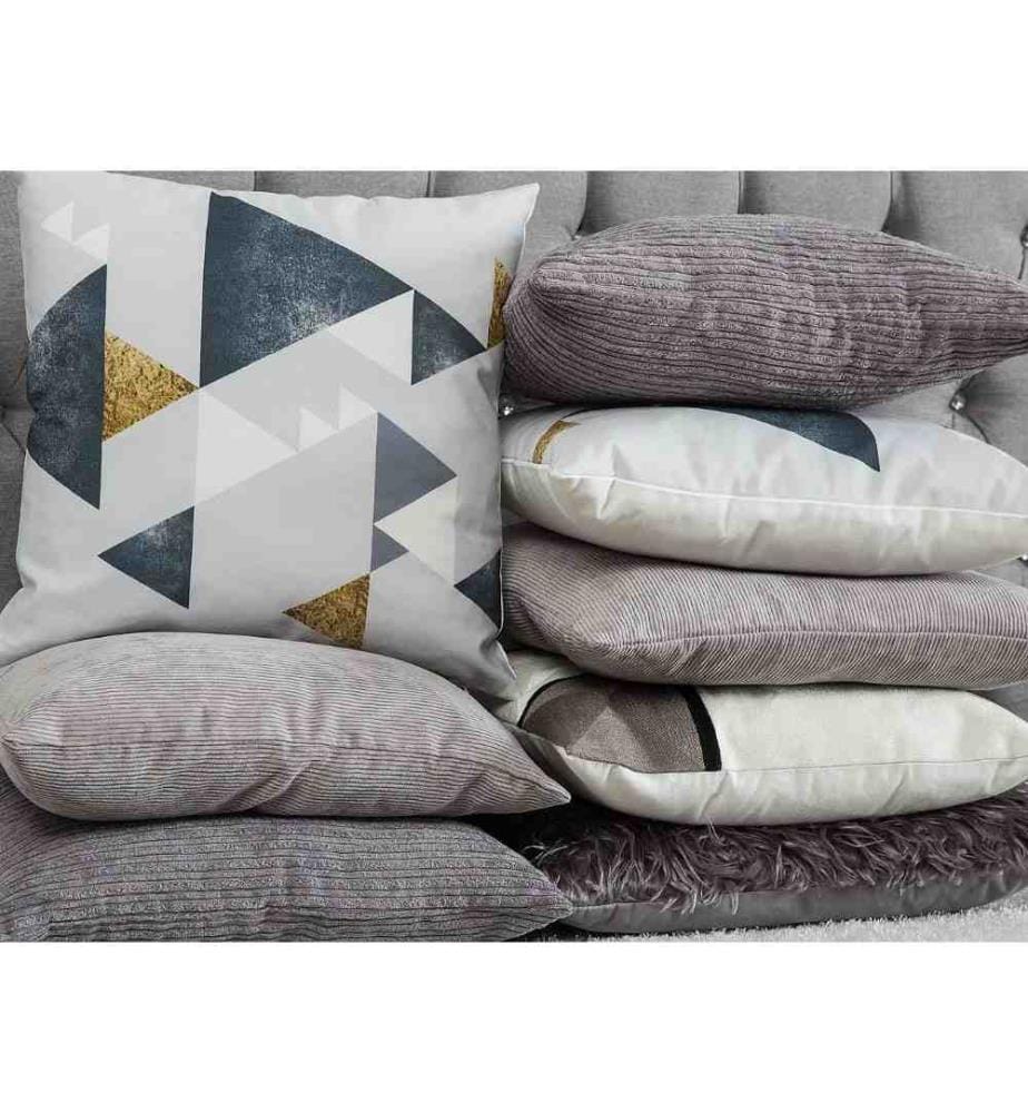 Lot de 2 Coussins Décoratifs 45 x 45 cm avec Taies Texture Velours Côtelé Gris pour Style Moderne ou Scandinave