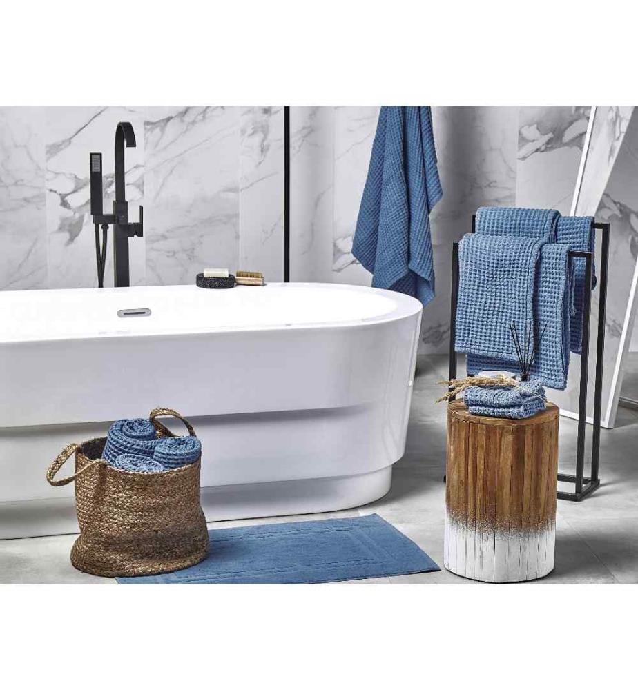 Ensemble 11 Serviettes de Bain en Coton Bleu à Séchage Rapide Ultra Moelleux Absobant et Doux au Toucher
