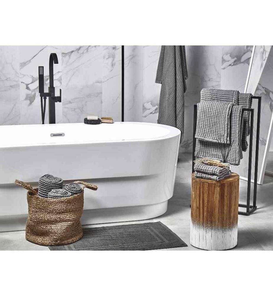 Ensemble 11 Serviettes de Bain en Coton Gris à Séchage Rapide Ultra Moelleux Absobant et Doux au Toucher
