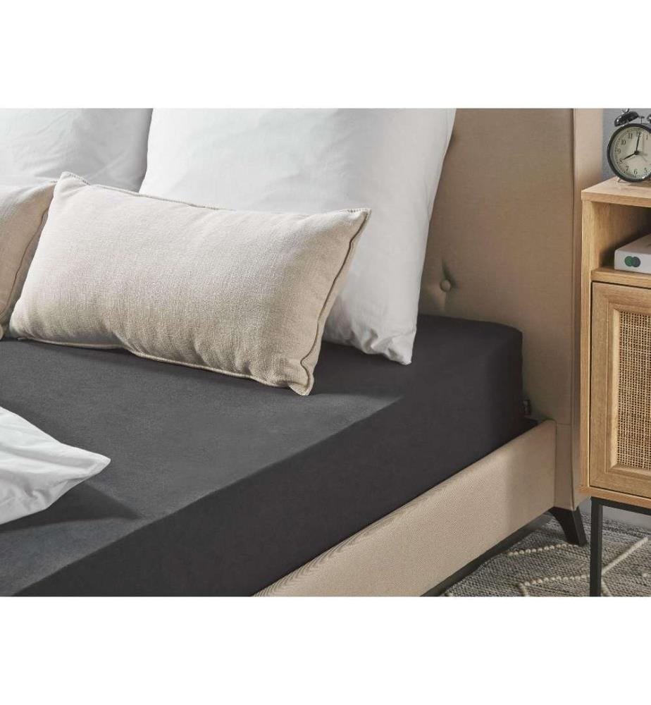 Drap-housse avec Bords Élastiques 160 x 200 cm en Coton Noir Pour Chambre Style Moderne