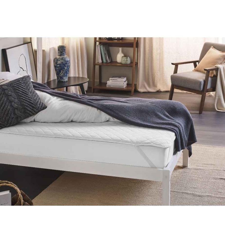 Protège-matelas Ajusté en Coton Japara Blanc 90 x 200 cm Élastique Matelassé