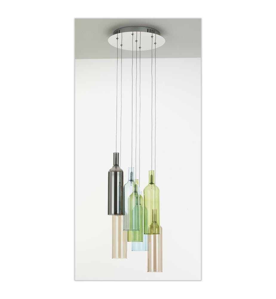 Lampe Suspendue Bottles - Multicolor