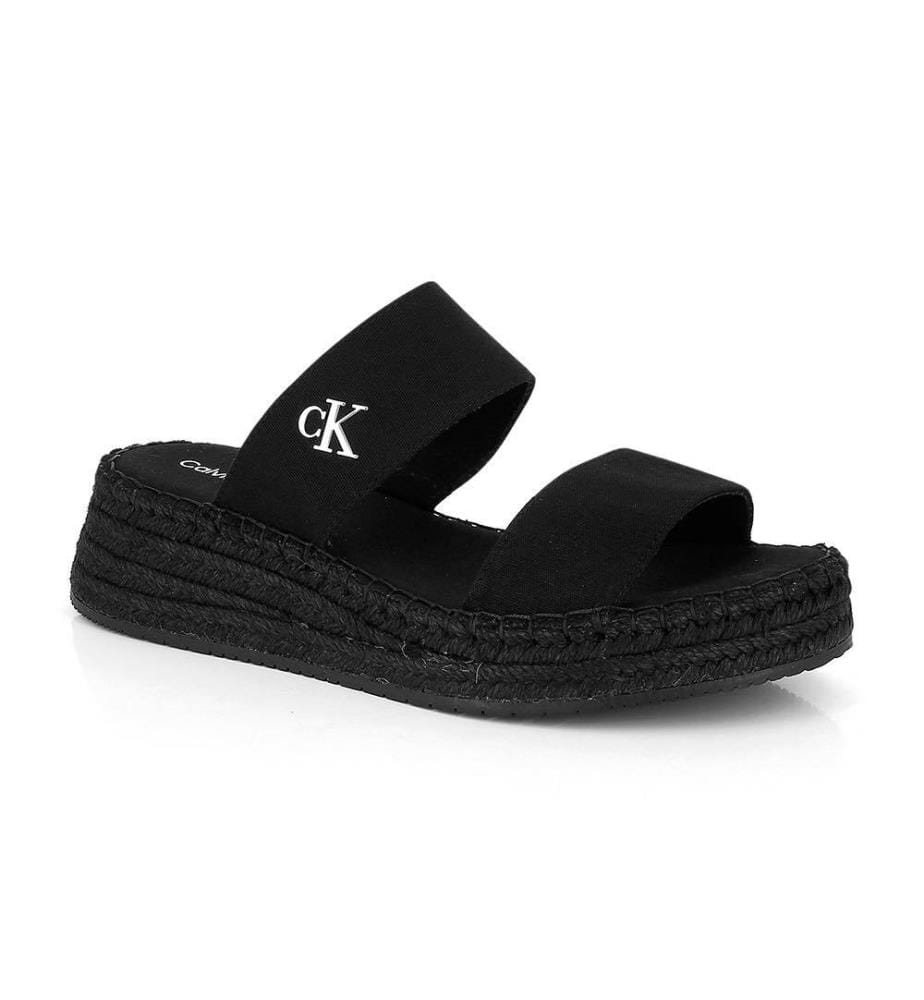 Espadrilles à plateforme en toile - Noir