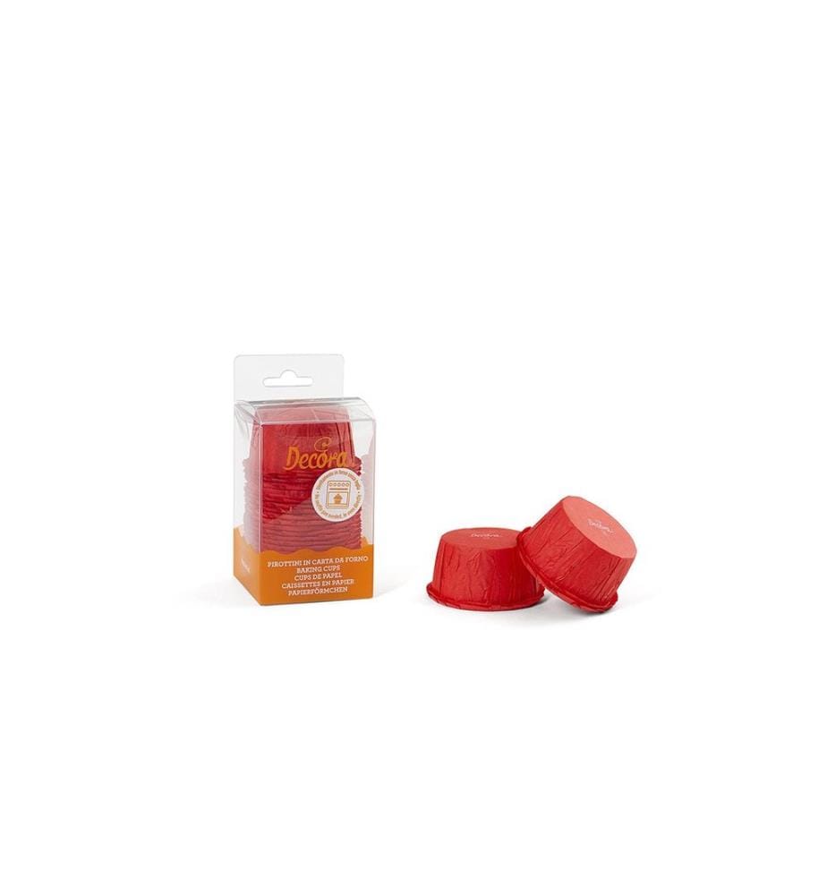 DECORA - Moule à muffins Ruffled, Rouge, 25 pièces