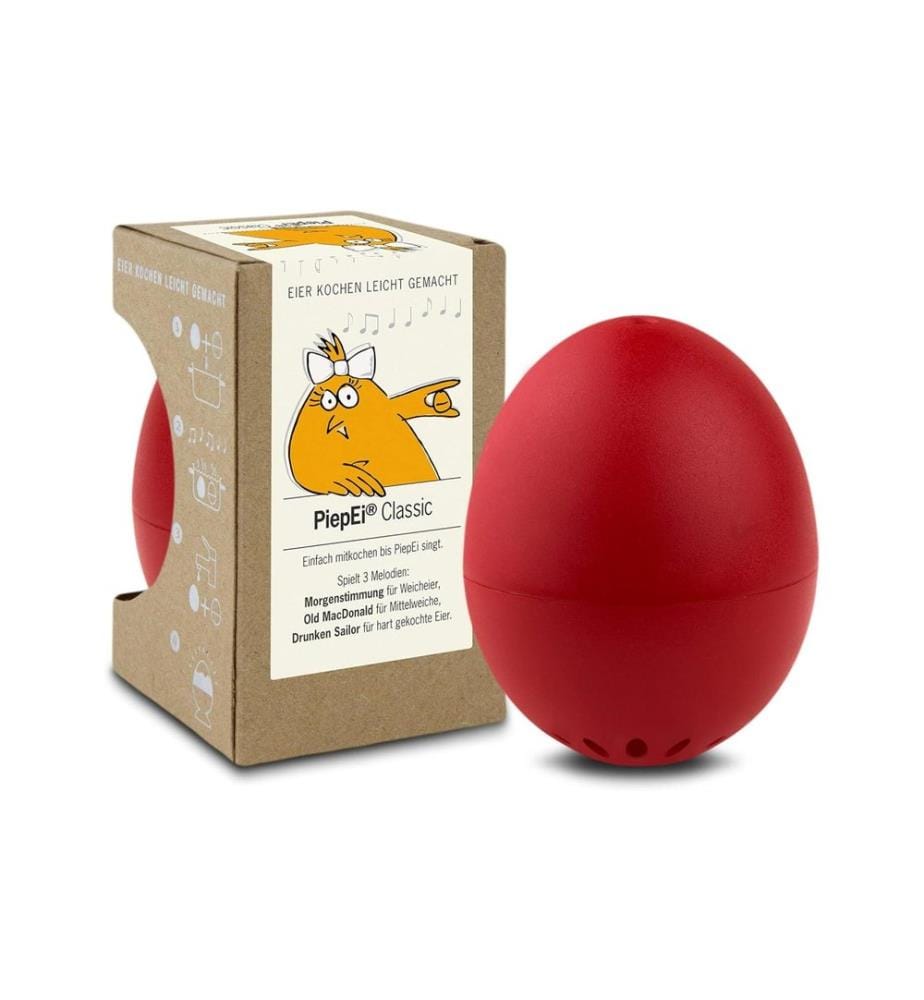 PiepEi - Minuteur de cuisine Coquetier chantant Classic, Rouge