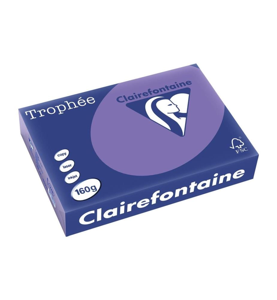 CLAIREFONTAINE - Papier pour photocopie Trophée Colored Copy FSC A4, violet, 160 g/m²