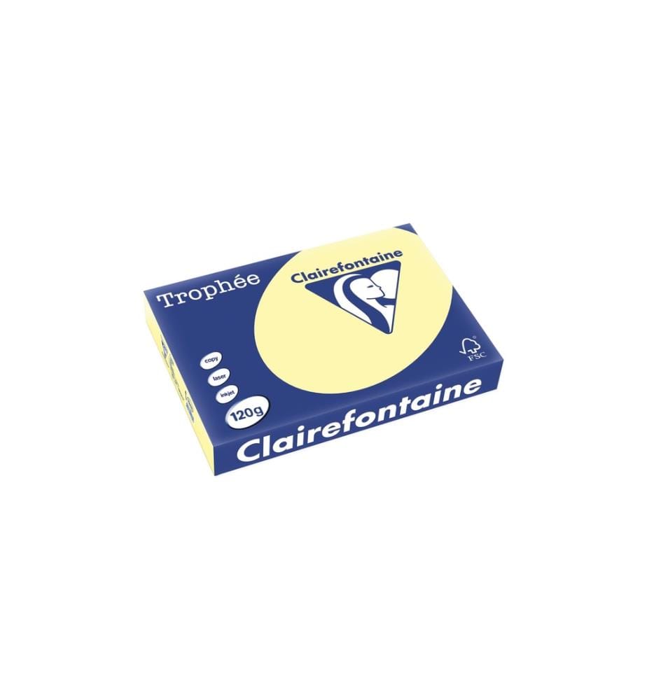 CLAIREFONTAINE - Papier pour photocopie TrophéeColoredCopy FSC A4, Jaune,120 g/m²