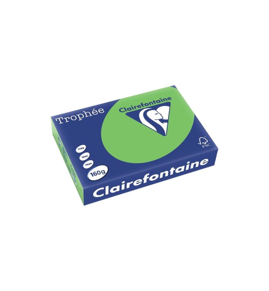 CLAIREFONTAINE - Papier pour photocopie Trophée Colored Copy FSC A4, Vert, 160 g/m²