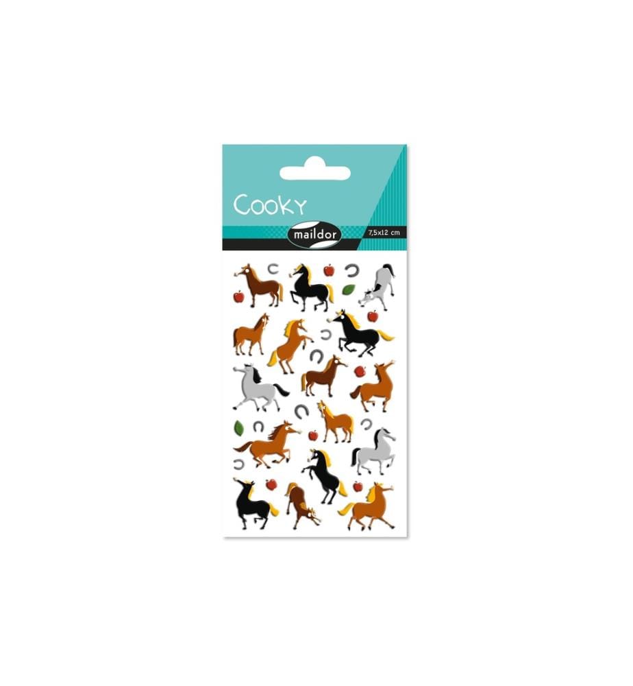 CLAIREFONTAINE - Autocollant à motif Chevaux Cooky 3D 1 feuille