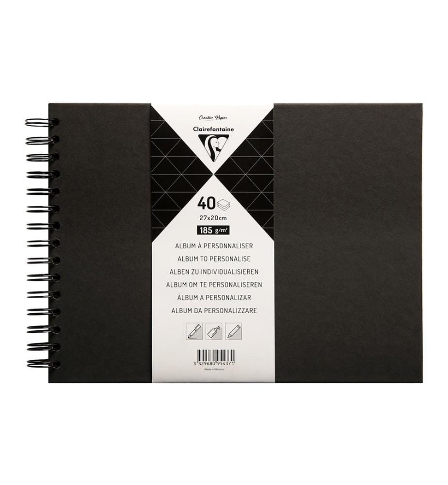 CLAIREFONTAINE - Bloc-notes DIY 27 x 20 cm, Vierge, Noir