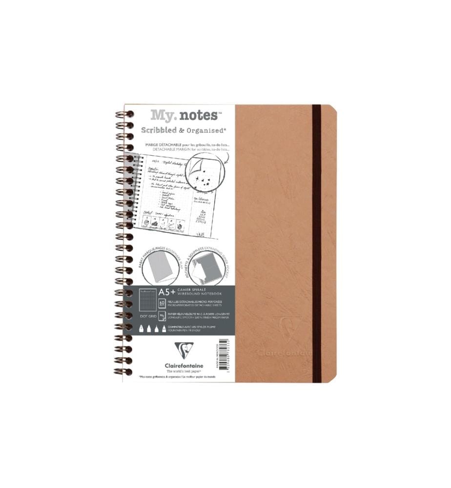 CLAIREFONTAINE - Bloc-notes AgeBag A5+, dotted, beige