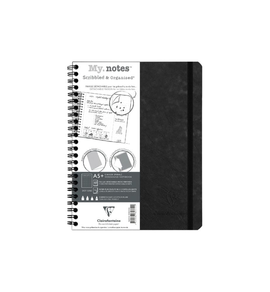 CLAIREFONTAINE - Bloc-notes AgeBag A5+, dotted, noir