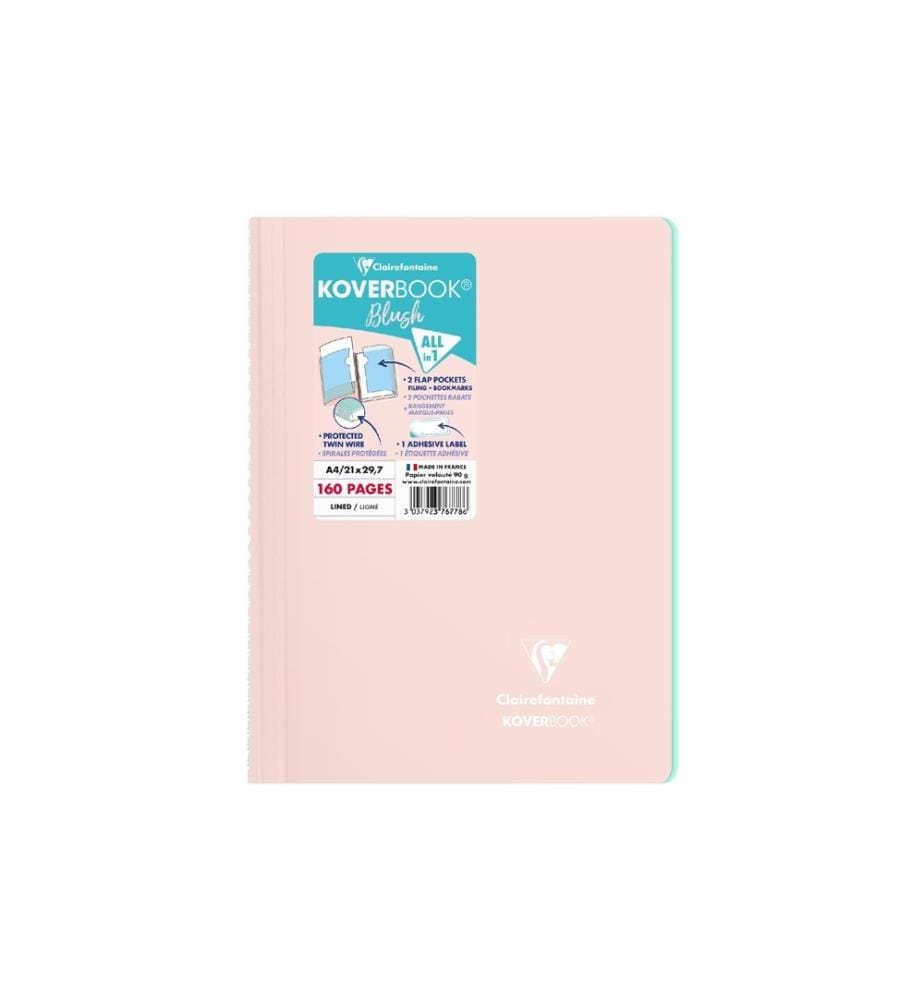 CLAIREFONTAINE - Bloc-notes Blush A4, ligné, rose poudré