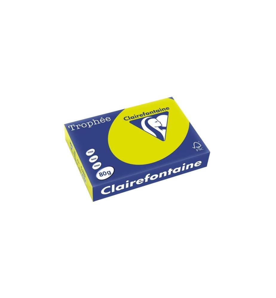 CLAIREFONTAINE - Trophée A4, Vert néon, 80 g/m²,500 Blatt