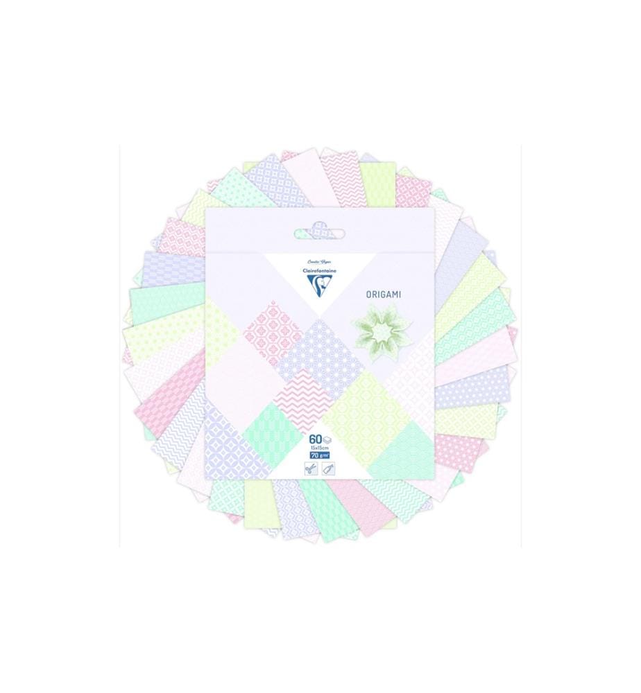 CLAIREFONTAINE - Papier de bricolage Papier origami Printemps, 60 feuilles