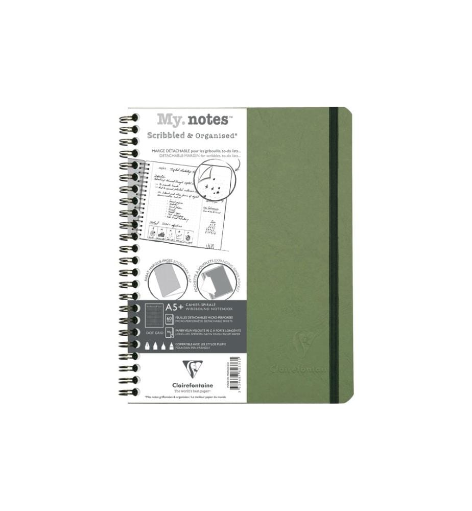 CLAIREFONTAINE - Bloc-notes AgeBag A5+, dotted, vert