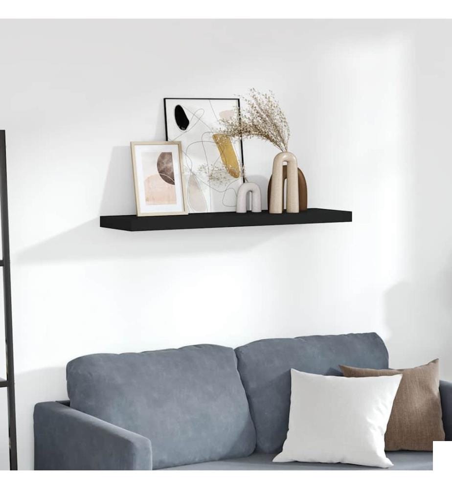 Étagère murale flottante noir 90x23,5x3,8 cm MDF
