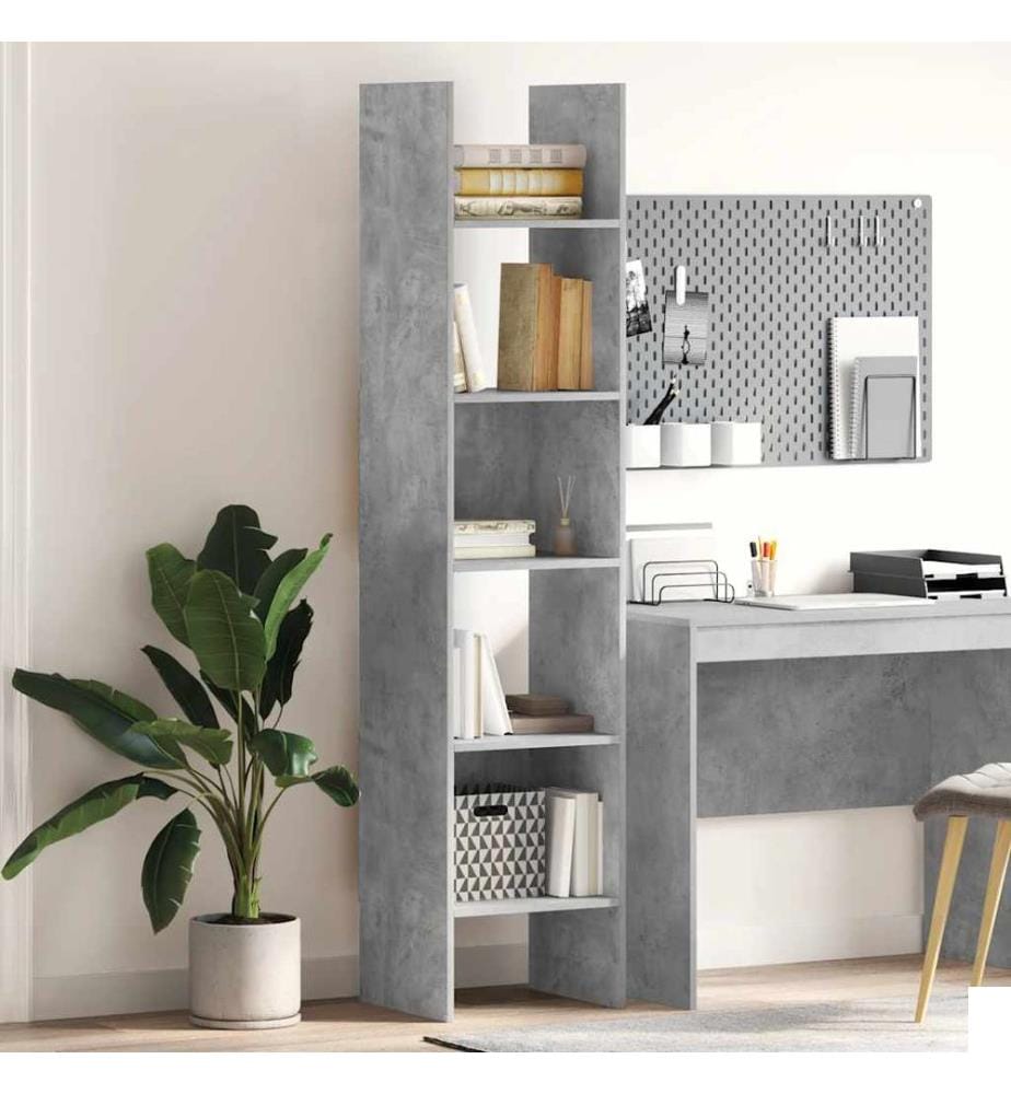 Bibliothèque Gris béton 40x35x180 cm Bois dingénierie
