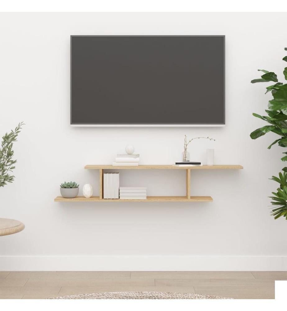 Étagère TV murale Chêne Sonoma 125x18x23 cm Bois dingénierie
