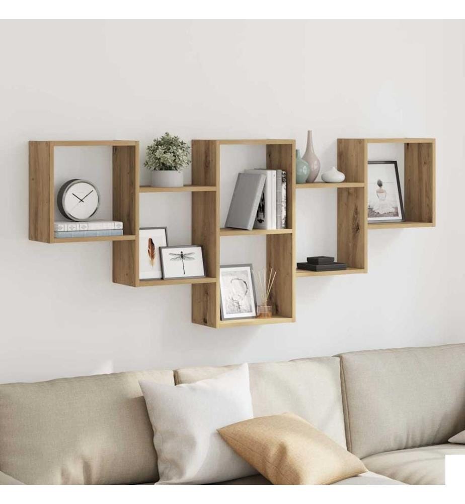 Étagère murale chêne artisanal 159x18x66 cm bois d'ingénierie