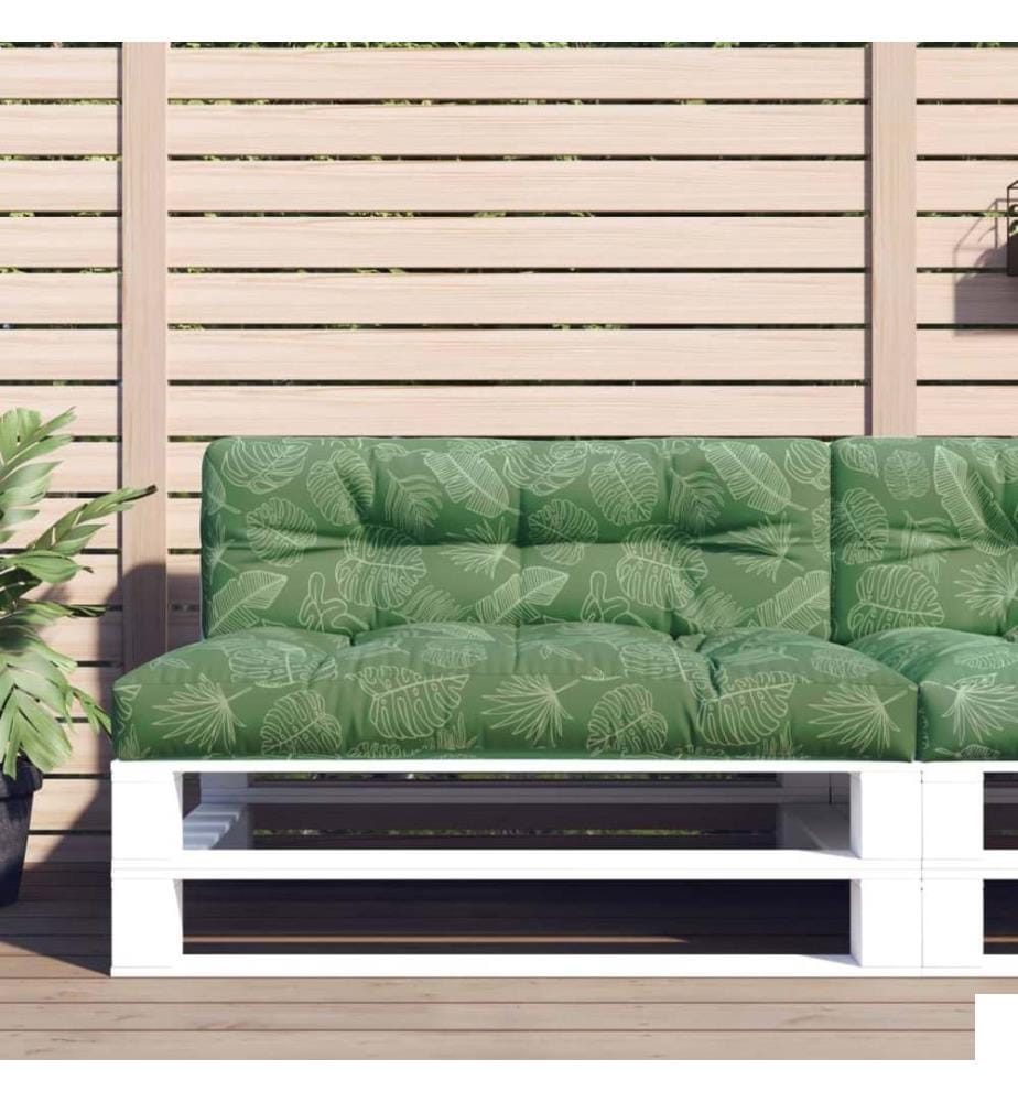 Coussin de palette à motif de feuilles 120x40x12 cm Tissu
