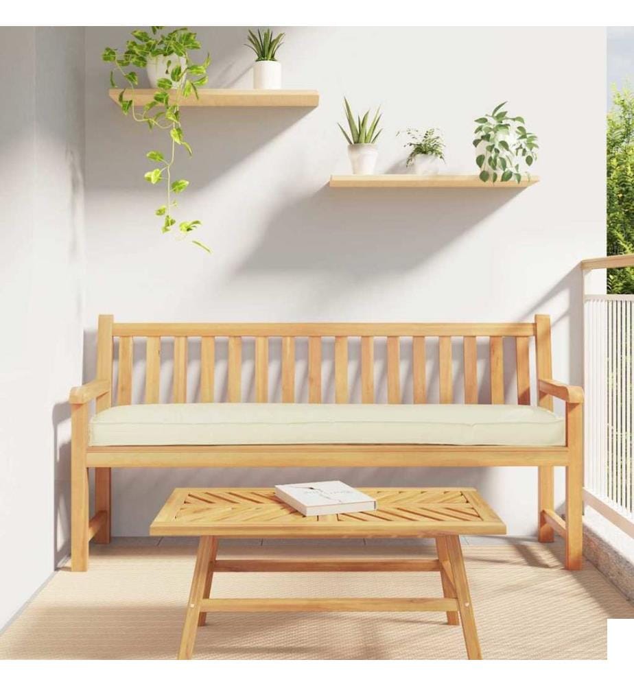 Coussin de palette Crème 180 x 40 x 8 cm Tissu Oxford