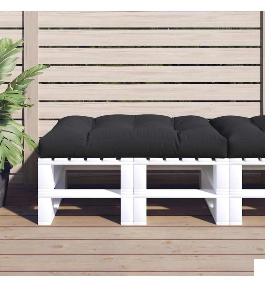 Coussin de palette noir 120x80x12 cm tissu