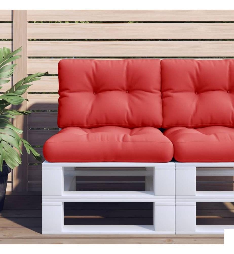 Coussin de palette rouge 60x40x12 cm tissu
