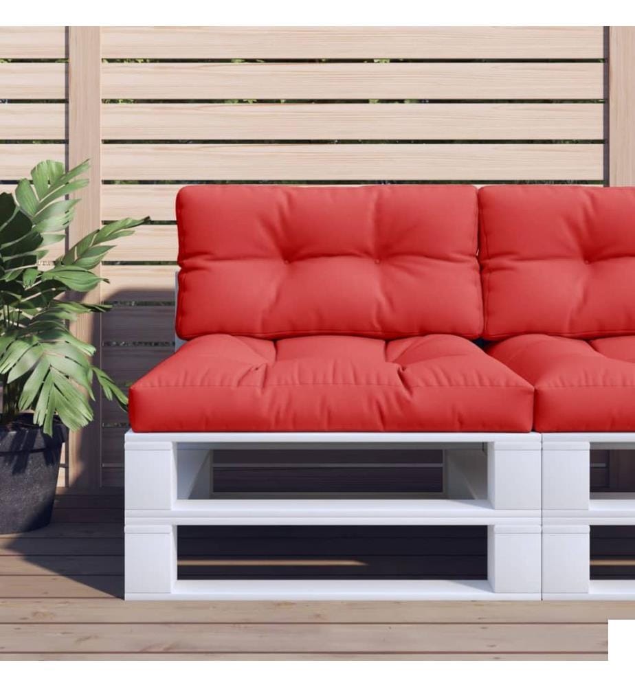 Coussin de palette rouge 80x40x12 cm tissu