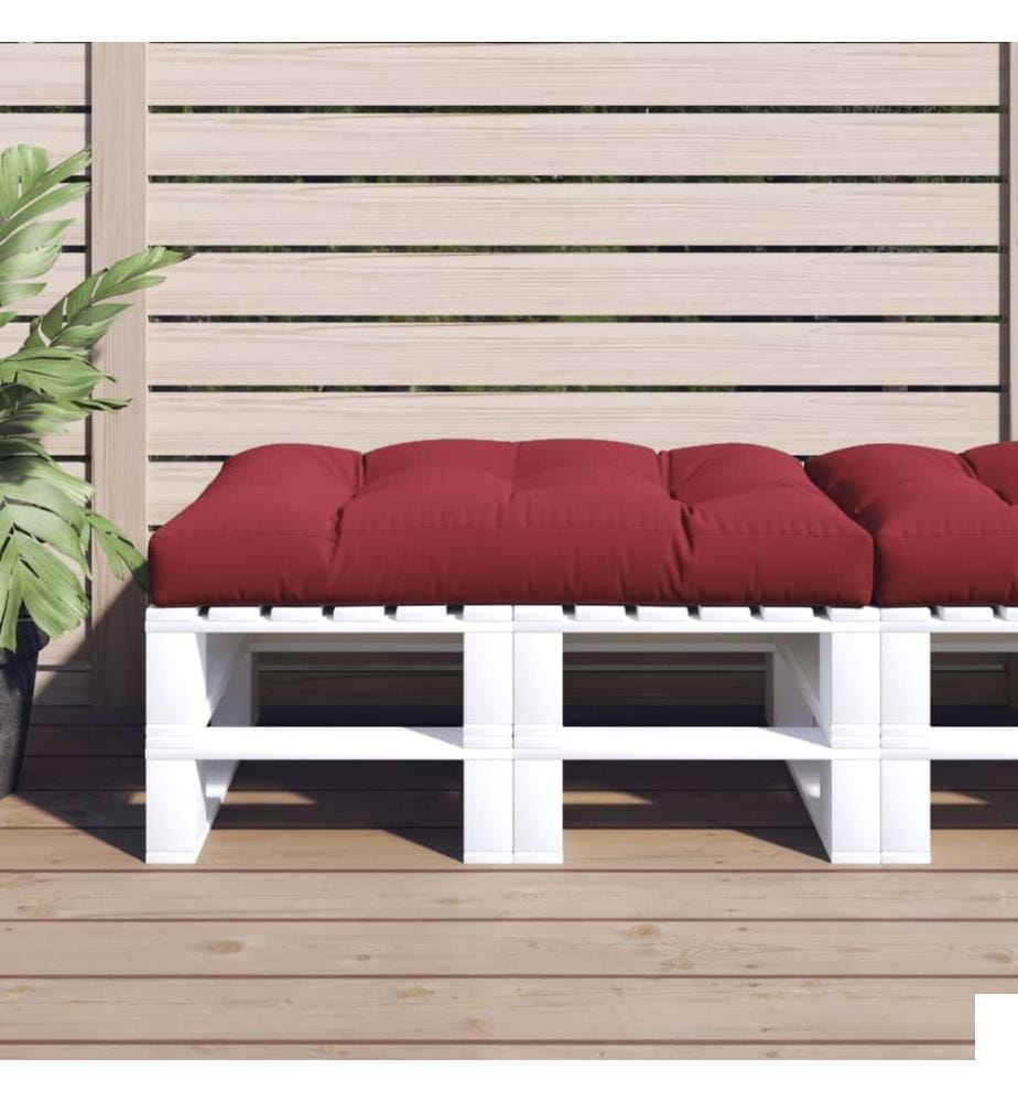 Coussin de palette rouge bordeaux 120x80x12 cm tissu