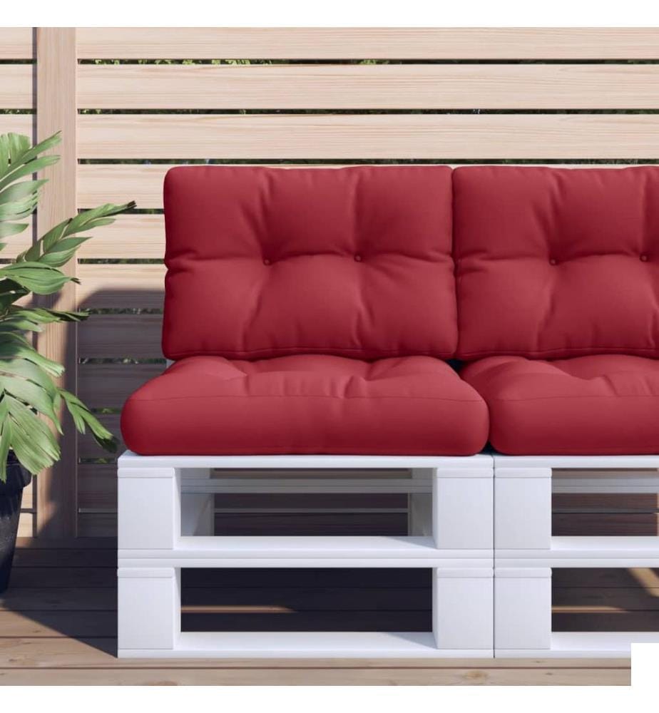 Coussin de palette rouge bordeaux 60x40x12 cm tissu