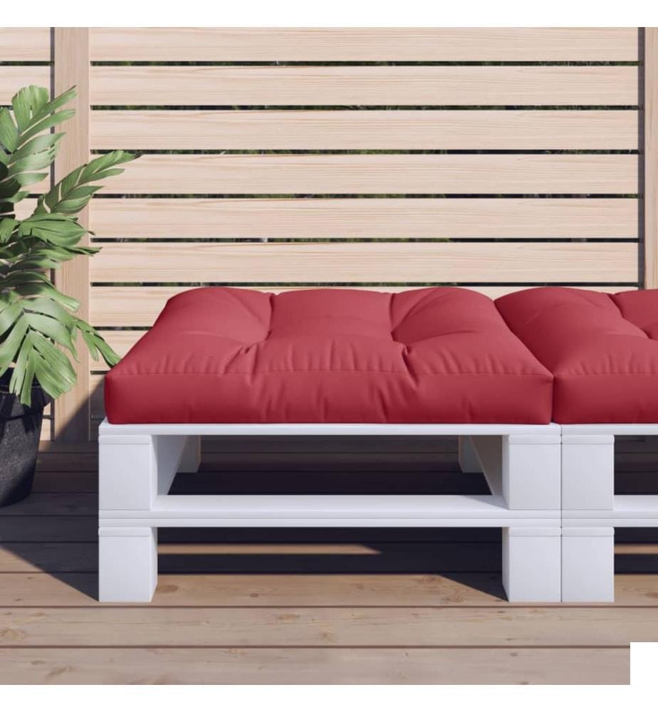 Coussin de palette rouge bordeaux 80x80x12 cm tissu