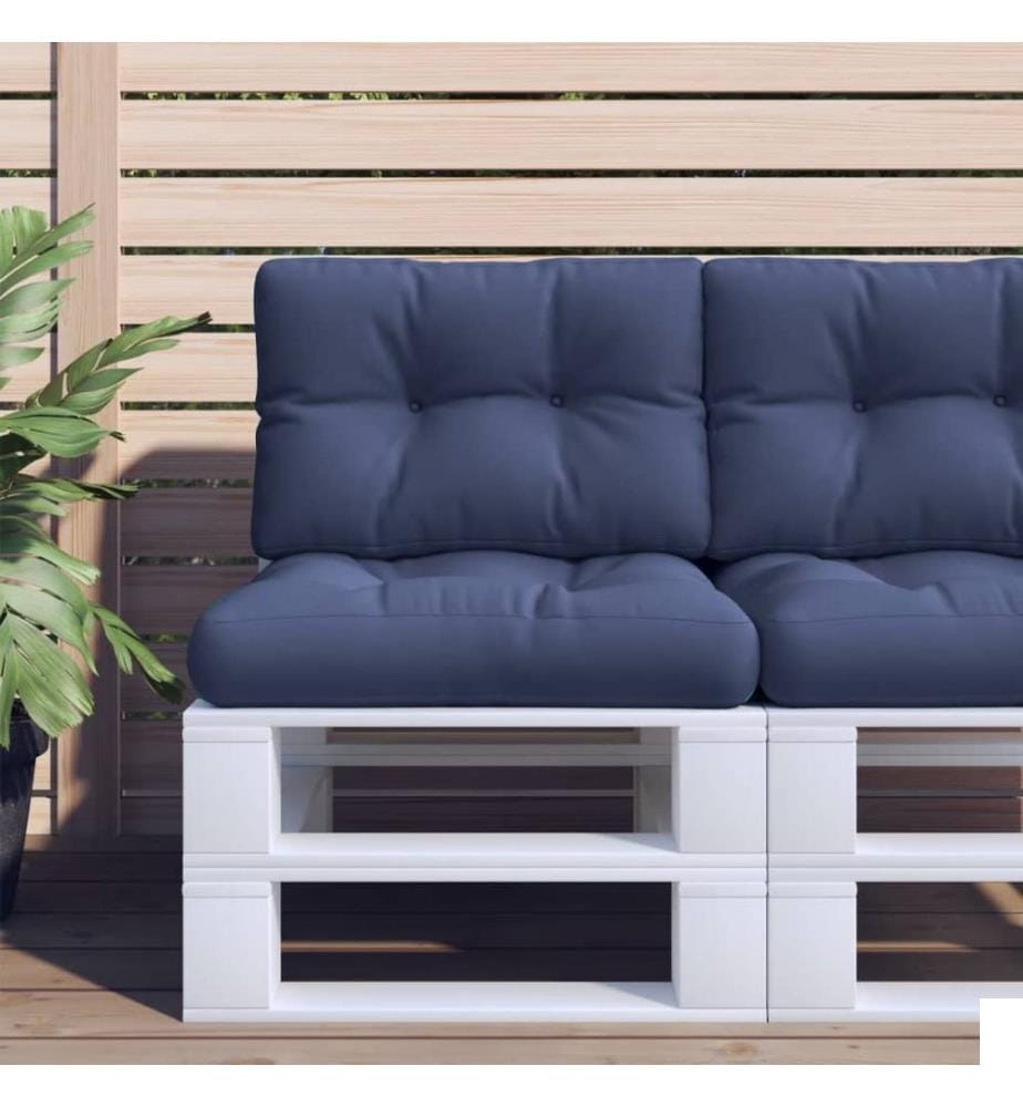 Coussins de palette lot de 2 bleu marine tissu
