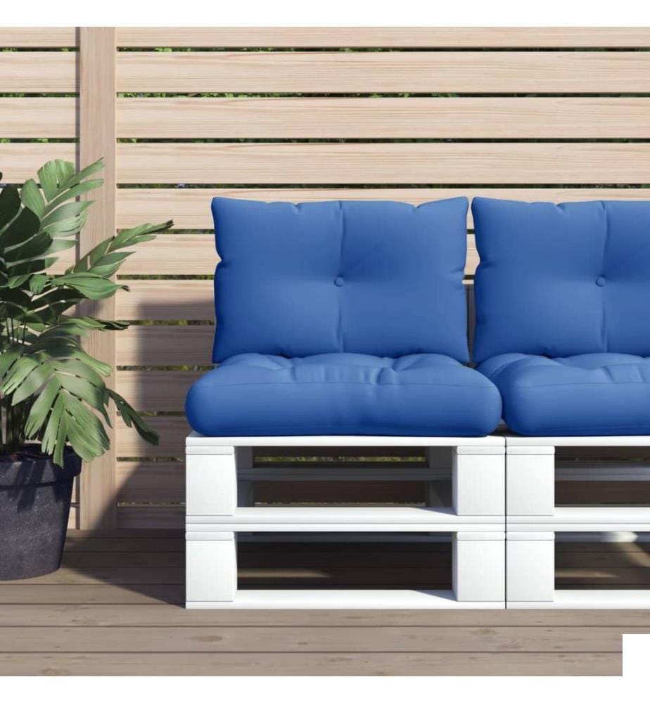Coussins de palette lot de 2 bleu royal tissu