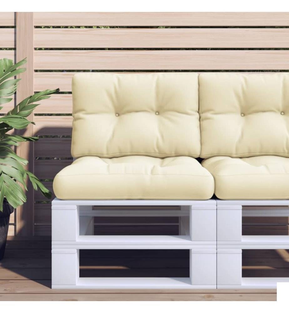 Coussins de palette lot de 2 crème tissu