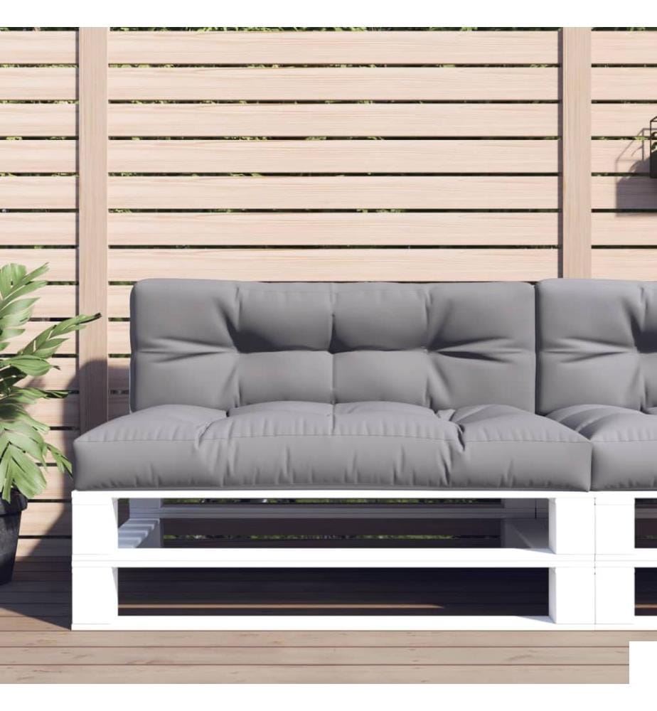 Coussins de palette lot de 2 gris tissu